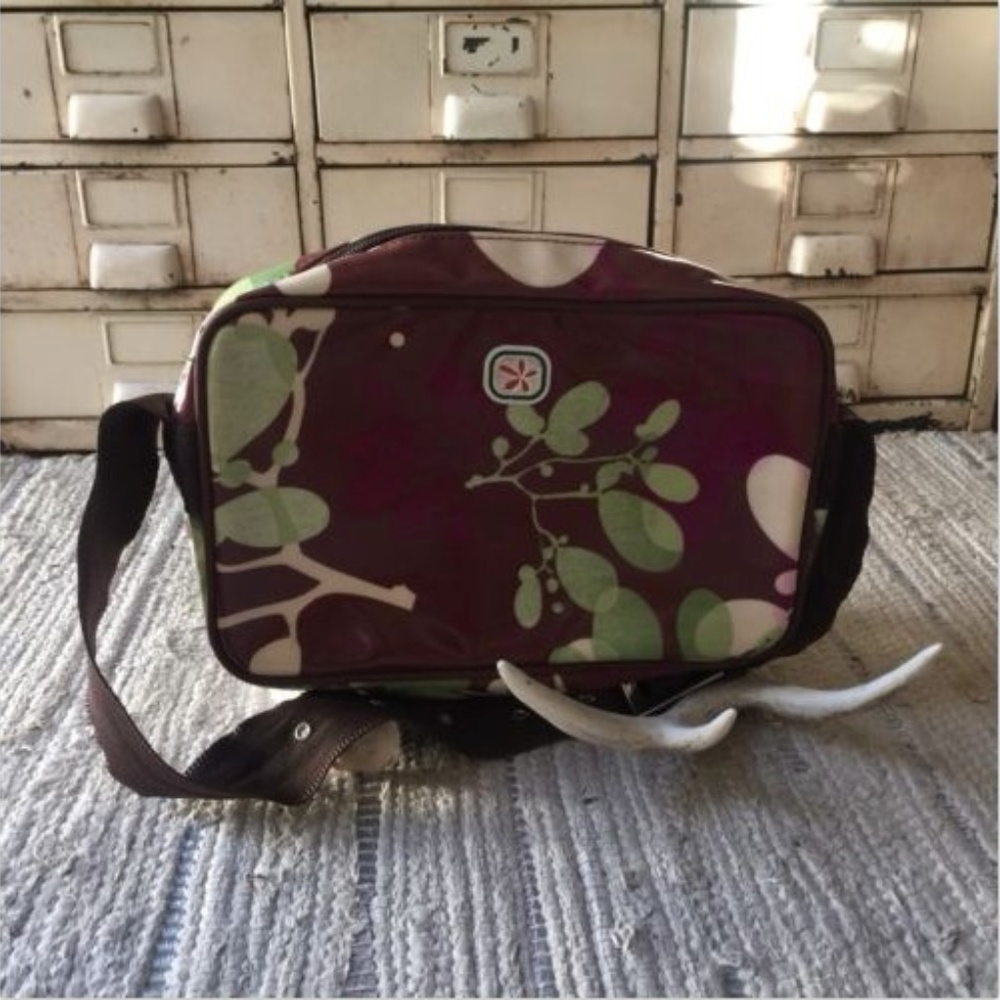 Fleurville Leaf Pattern Small Shoulder Diaper Tote - image 1